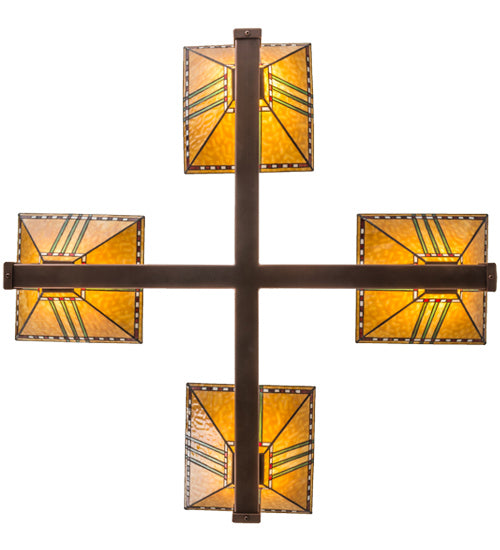 Meyda Tiffany 166979 Four Light Pendant, Cinnamon Coffee Metallic