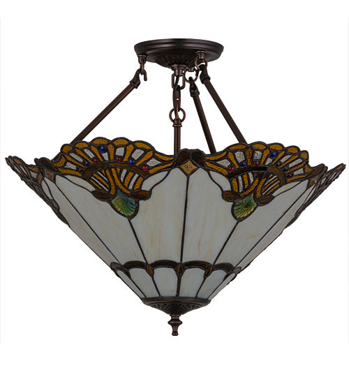 Meyda Tiffany 167056 Three Light Inverted Pendant, Custom,Mahogany Bronze