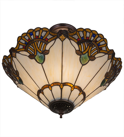 Meyda Tiffany 167056 Three Light Inverted Pendant, Custom,Mahogany Bronze