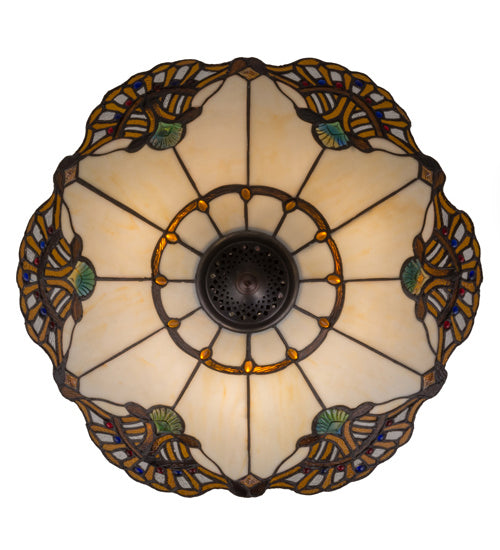 Meyda Tiffany 167056 Three Light Inverted Pendant, Custom,Mahogany Bronze