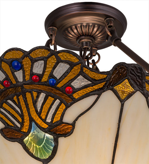 Meyda Tiffany 167056 Three Light Inverted Pendant, Custom,Mahogany Bronze
