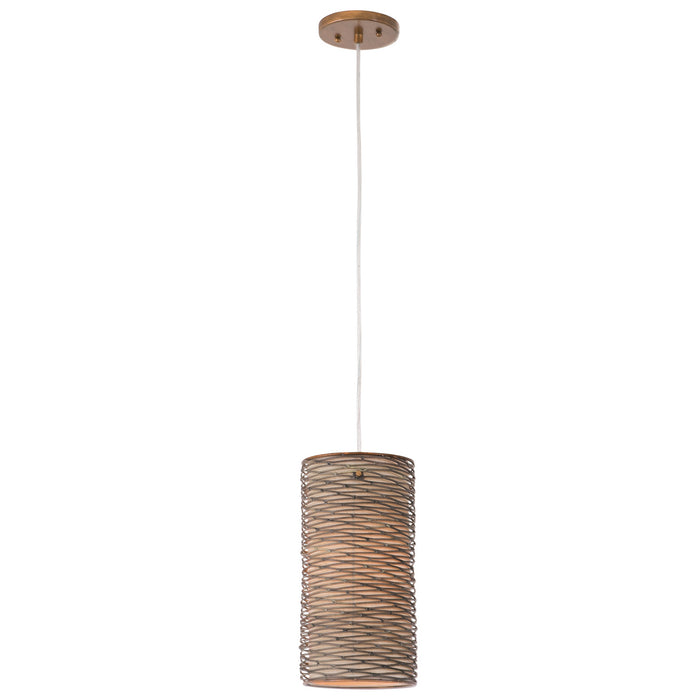 Varaluz 241M01HO One Light Mini Pendant, Hammered Ore
