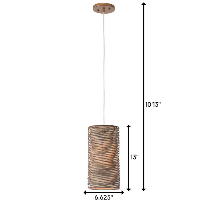 Varaluz 241M01HO One Light Mini Pendant, Hammered Ore