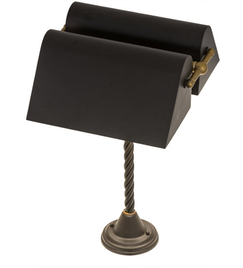 Meyda Tiffany 165093 Two Light Banker's Lamp, Oil Rubbed Bronze/Gold Matte