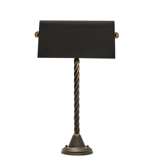 Meyda Tiffany 165093 Two Light Banker's Lamp, Oil Rubbed Bronze/Gold Matte