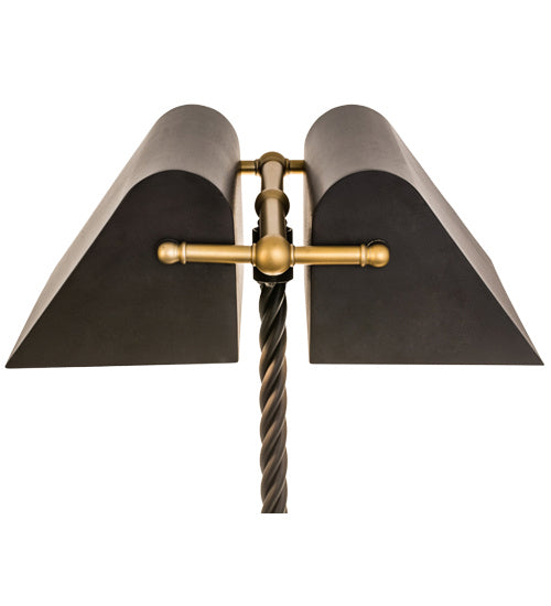 Meyda Tiffany 165093 Two Light Banker's Lamp, Oil Rubbed Bronze/Gold Matte