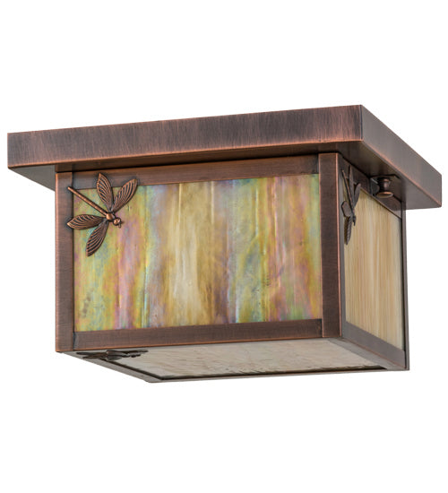 Meyda Tiffany 168724 One Light Flushmount, Antique Copper