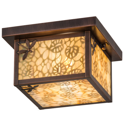 Meyda Tiffany 168724 One Light Flushmount, Antique Copper