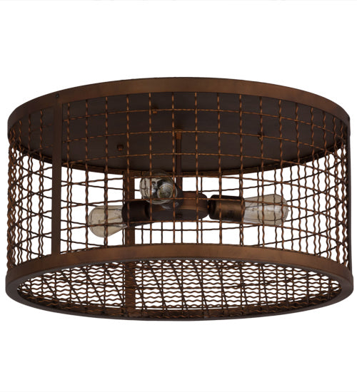Meyda Tiffany 164225 Three Light Flushmount, Vintage Copper