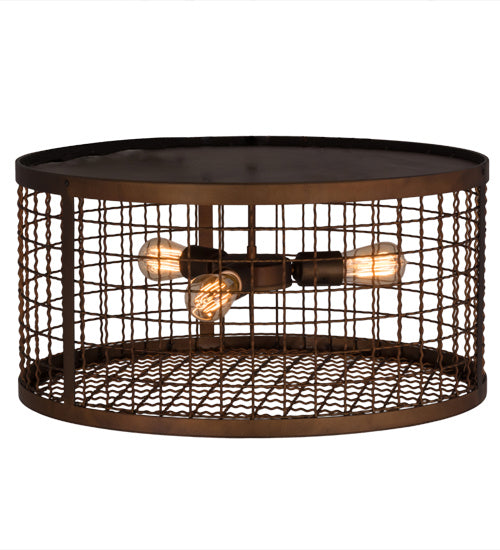 Meyda Tiffany 164225 Three Light Flushmount, Vintage Copper