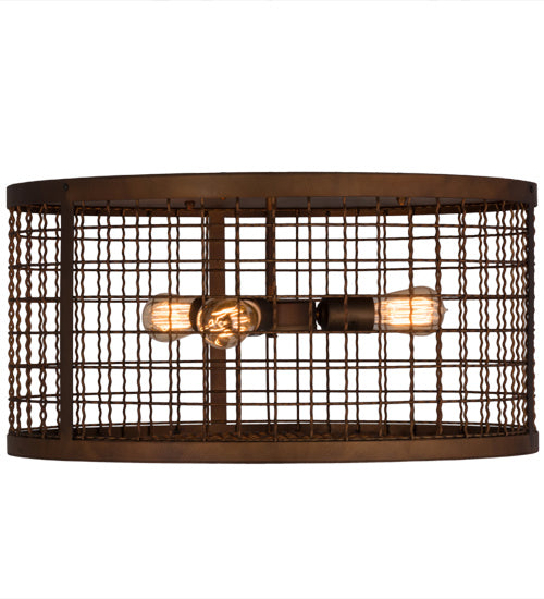 Meyda Tiffany 164225 Three Light Flushmount, Vintage Copper
