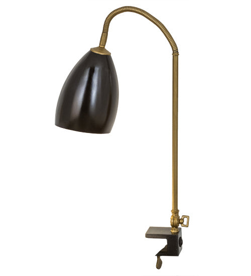 Meyda Tiffany 167595 One Light Swing Arm Desk Lamp, Antique Brass