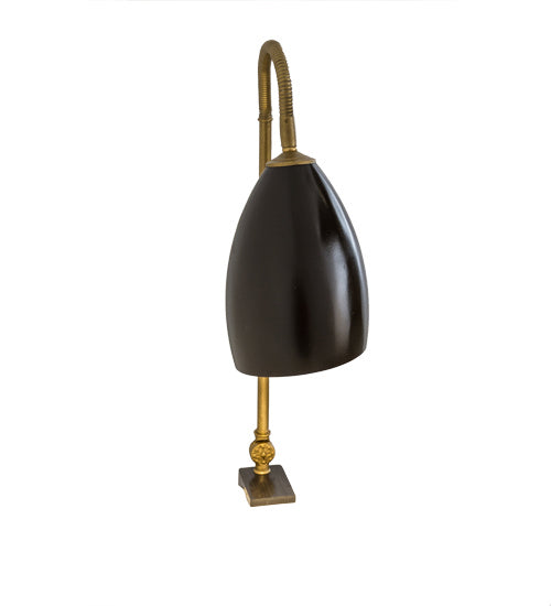 Meyda Tiffany 167595 One Light Swing Arm Desk Lamp, Antique Brass