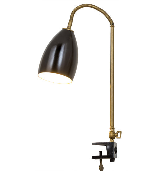 Meyda Tiffany 167595 One Light Swing Arm Desk Lamp, Antique Brass