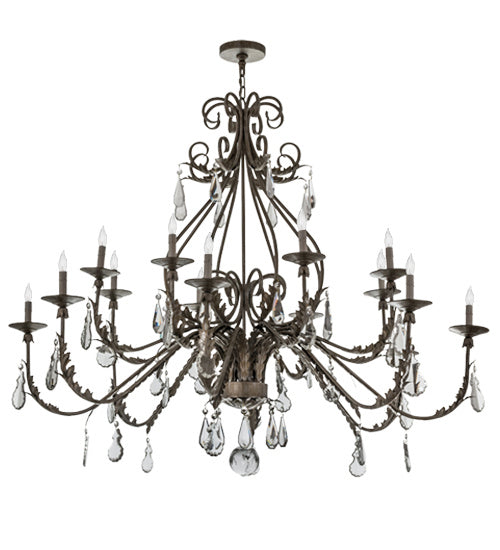 Meyda Tiffany 169173 16 Light Chandelier, Antique Silver