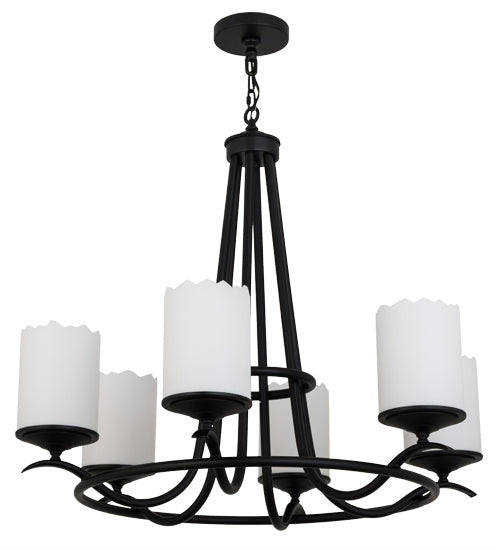 Meyda Tiffany 165443 Six Light Chandelier, Blackwash