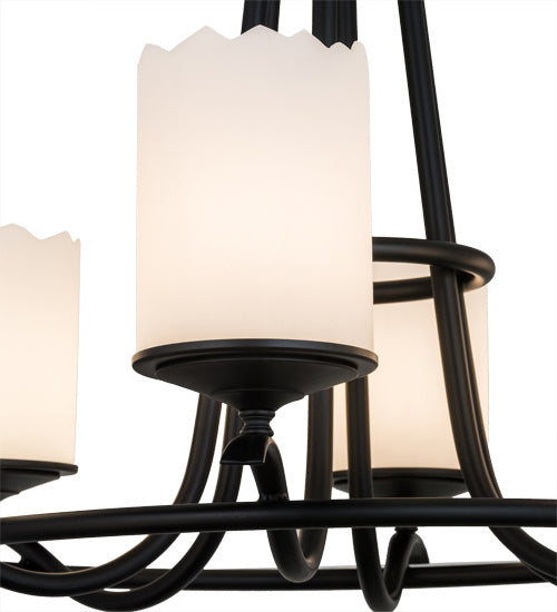 Meyda Tiffany 165443 Six Light Chandelier, Blackwash