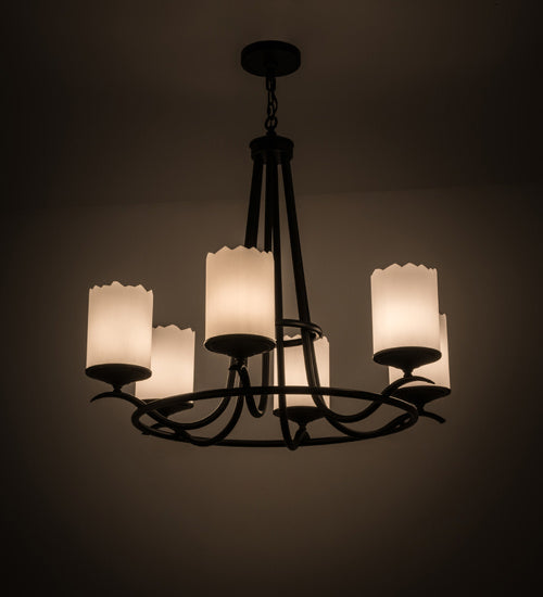 Meyda Tiffany 165443 Six Light Chandelier, Blackwash