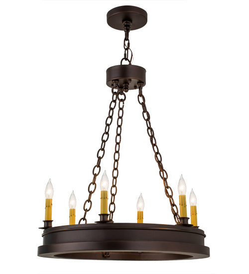 Meyda Tiffany 172655 Six Light Chandelier, Mahogany Bronze