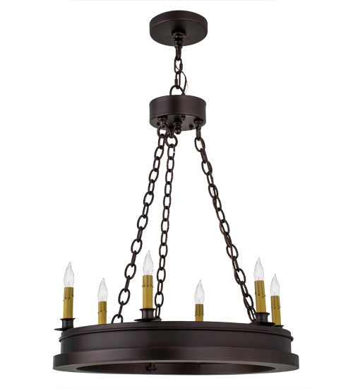 Meyda Tiffany 172655 Six Light Chandelier, Mahogany Bronze