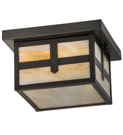 Meyda Tiffany 52713 One Light Flushmount, Craftsman Brown