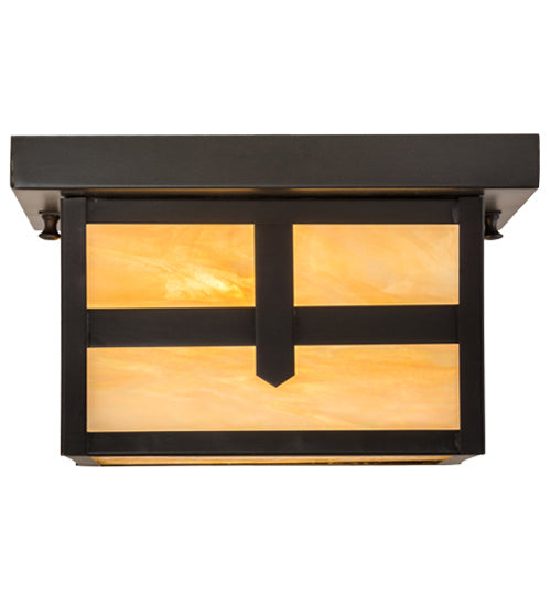 Meyda Tiffany 52713 One Light Flushmount, Craftsman Brown