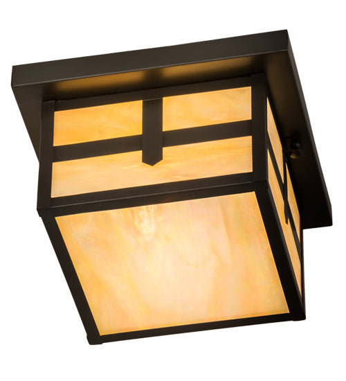 Meyda Tiffany 52713 One Light Flushmount, Craftsman Brown
