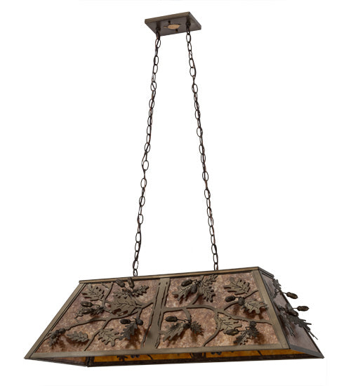 Meyda Tiffany 81897 Six Light Oblong Pendant, Antique Copper
