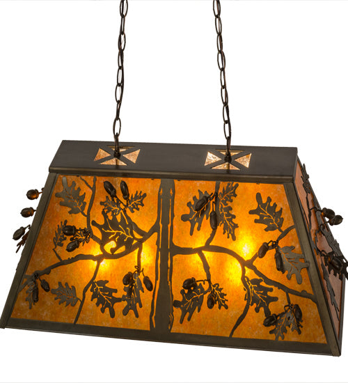 Meyda Tiffany 81897 Six Light Oblong Pendant, Antique Copper