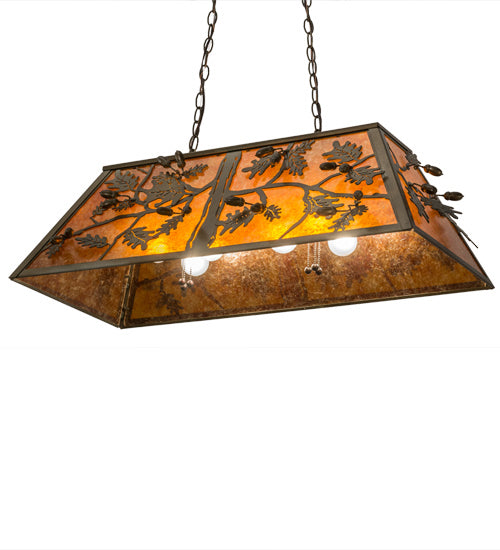Meyda Tiffany 81897 Six Light Oblong Pendant, Antique Copper