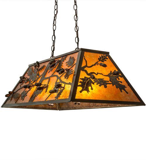 Meyda Tiffany 81897 Six Light Oblong Pendant, Antique Copper