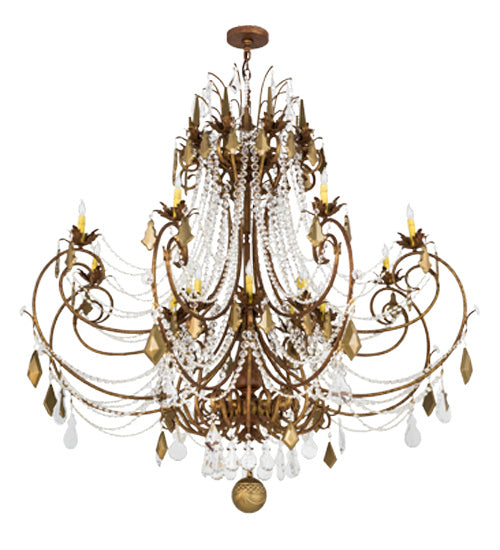 Meyda Tiffany 169772 16 Light Chandelier, Autumn Leaf