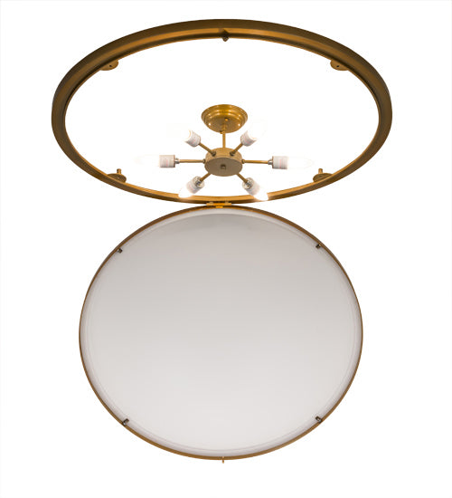 Meyda Tiffany 171109 Six Light Flushmount, Buttered Brass