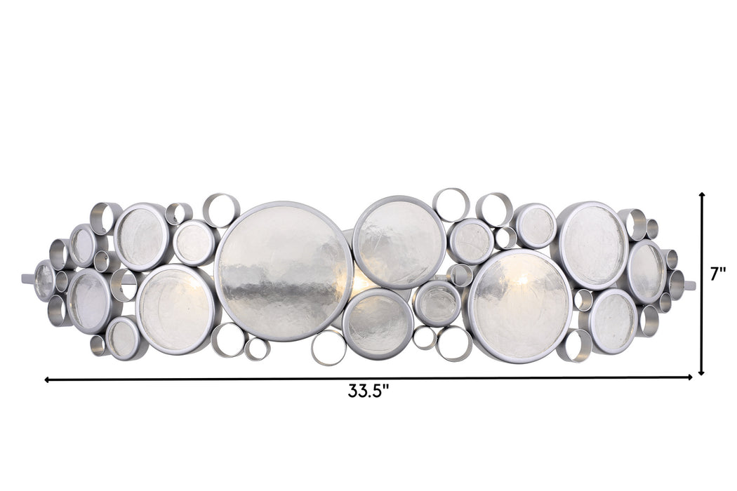 Varaluz 165B03MS Three Light Bath, Metallic Silver