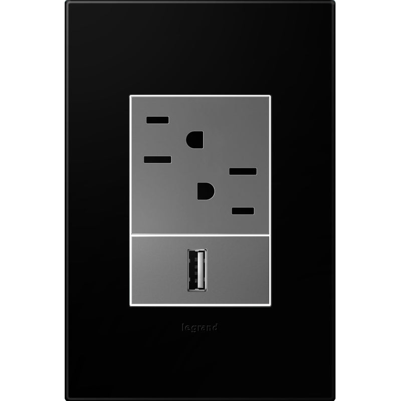 Legrand AWP1G3NK4 Gang Wall Plate, Black