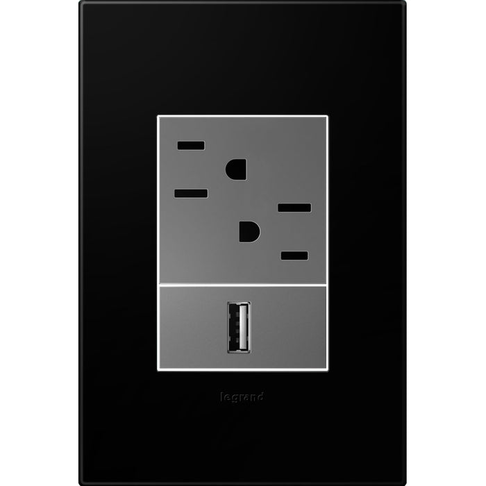 Legrand AWP1G3NK4 Gang Wall Plate, Black
