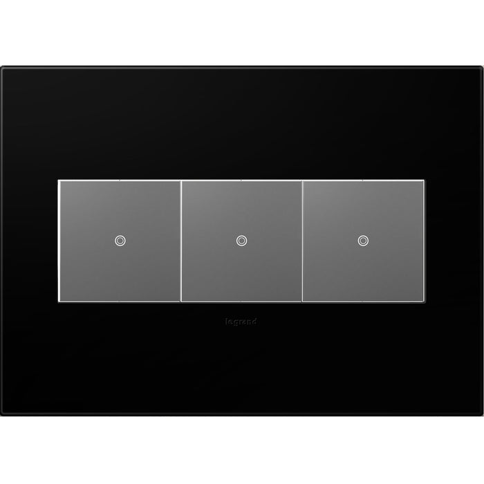 Legrand AWP3GNK4 Gang Wall Plate, Black