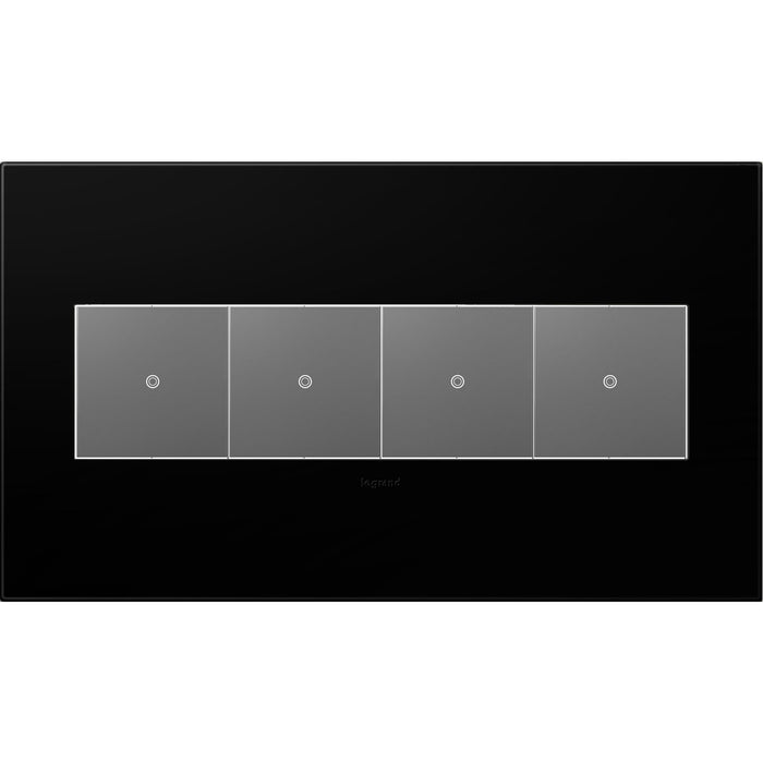 Legrand AWP4GNK4 Gang Wall Plate, Black