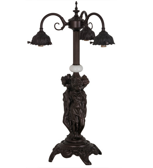 Meyda Tiffany 10149 Three Light Table Base, Mahogany Bronze