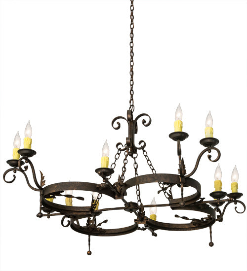 Meyda Tiffany 183798 12 Light Chandelier, Gilded Tobacco