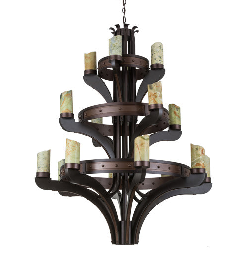 Meyda Tiffany 183607 17 Light Chandelier, Mahogany Bronze