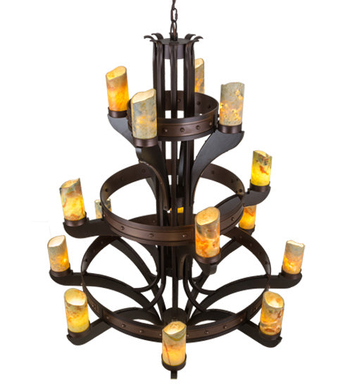 Meyda Tiffany 183607 17 Light Chandelier, Mahogany Bronze