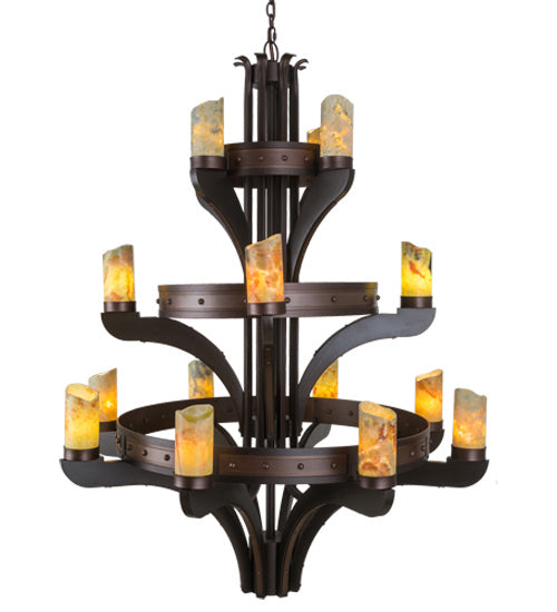 Meyda Tiffany 183607 17 Light Chandelier, Mahogany Bronze