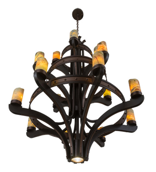 Meyda Tiffany 183607 17 Light Chandelier, Mahogany Bronze