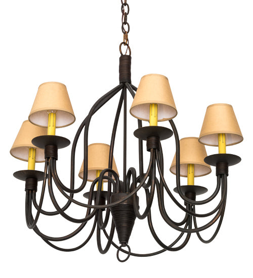 Meyda Tiffany 185646 Six Light Chandelier, Cimarron Bronze