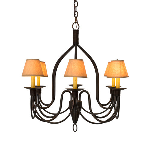 Meyda Tiffany 185646 Six Light Chandelier, Cimarron Bronze