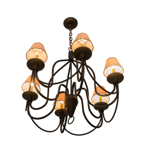 Meyda Tiffany 185646 Six Light Chandelier, Cimarron Bronze