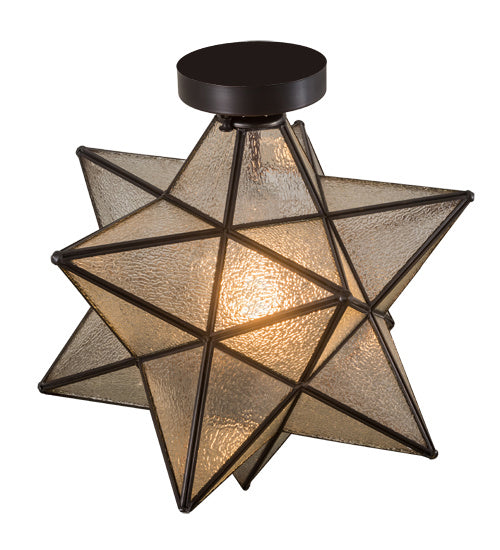 Meyda Tiffany 186688 One Light Flushmount, Craftsman Brown
