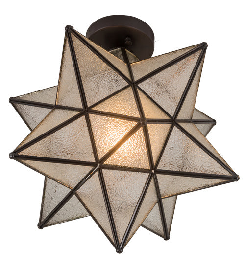 Meyda Tiffany 186688 One Light Flushmount, Craftsman Brown
