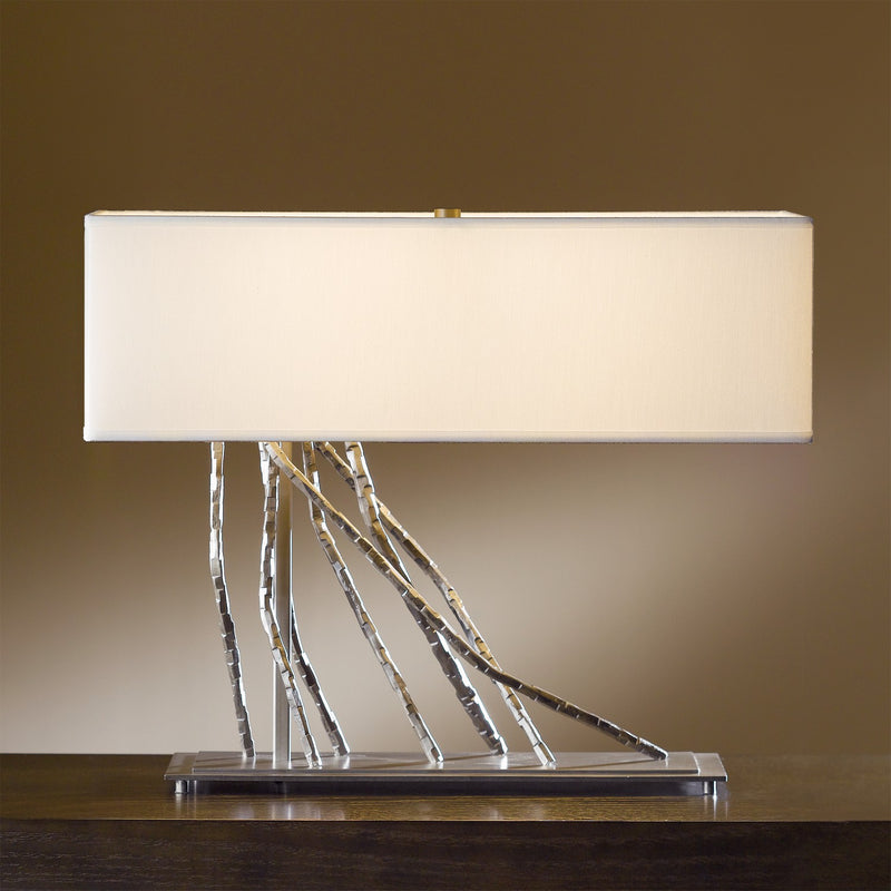 Hubbardton Forge 277660-SKT-82-SF2010 Two Light Table Lamp, Vintage Platinum